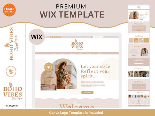 Wix Boho Website Template - For Small Business Owners