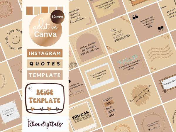 Beige Instagram Quotes Post Templates