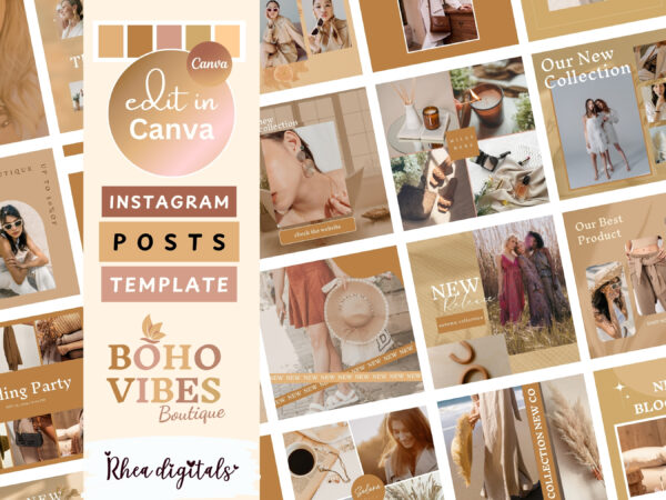 Boho Vibes Instagram post Templates