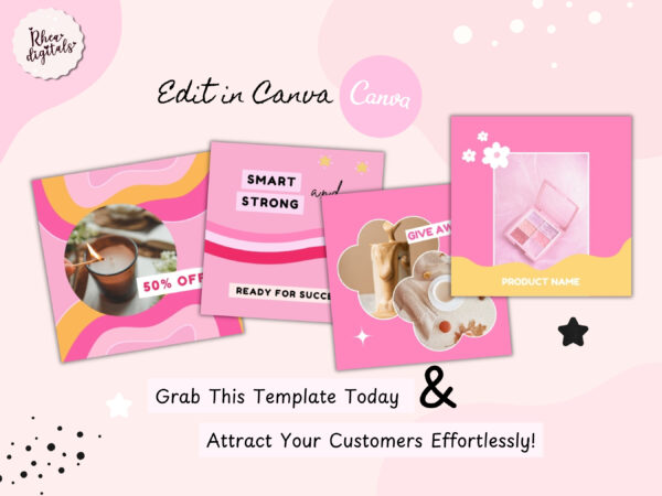 Design and Details Pink Instagram Post Templates - Image 4