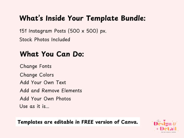 Design and Details Pink Instagram Post Templates - Image 5