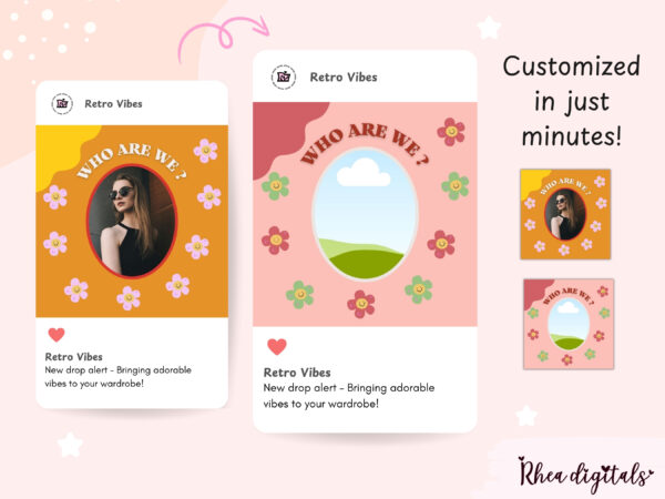 Retro Groove Orange Instagram Post Templates - Image 4