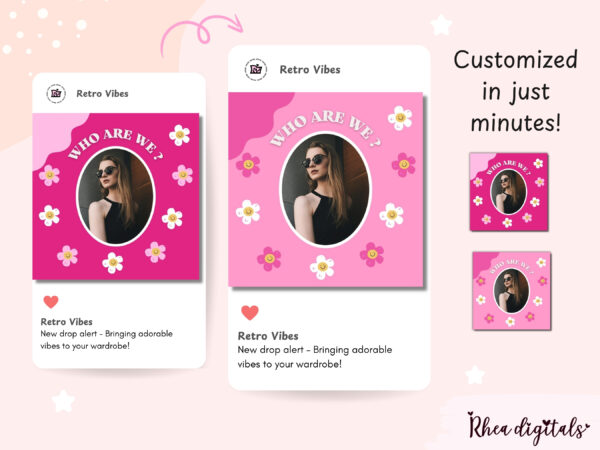 Retro Groove Pink Instagram Post Templates - Image 4